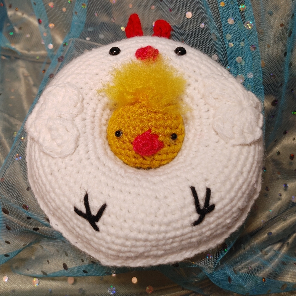 🍄Hand Crochet Easter Donut Hen with Chick Stuffed Animal Toy